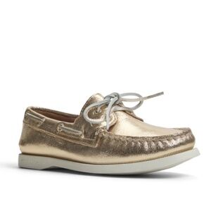 BRAND NEW SPERRY TOP SIDER ORIGINAL 2 EYE BOAT SHOE METALLIC GOLD -7.5